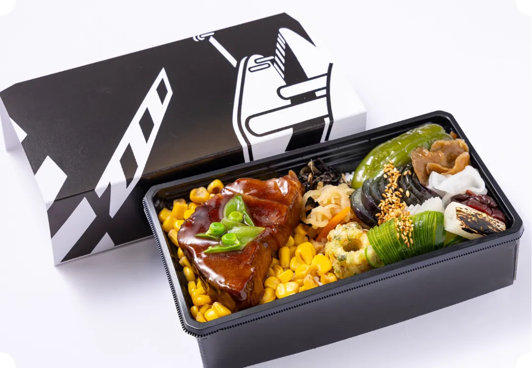 細川出飯社 画廊弁当（トンテキバターコーン弁当）